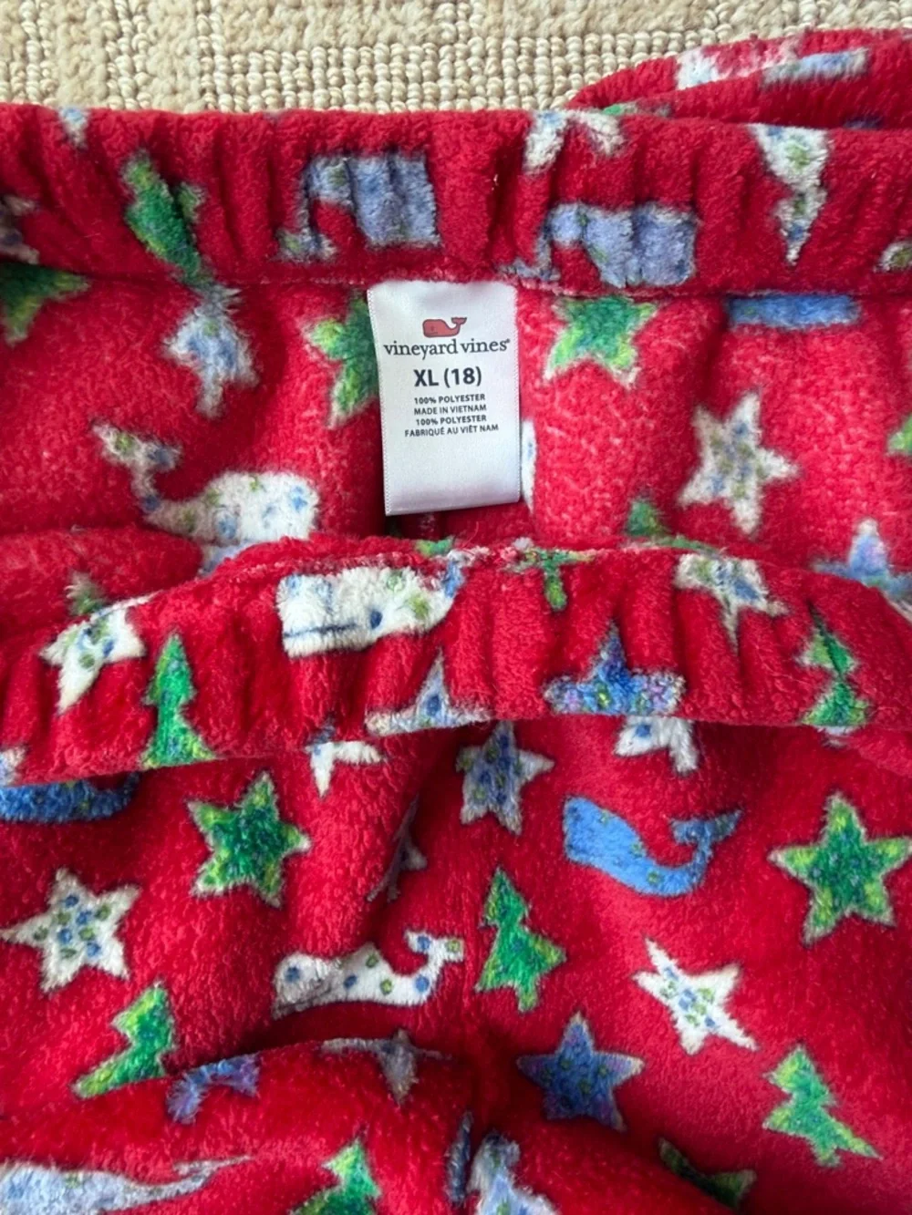 Vineyard Vines High-Pile Fleece Christmas Pajama Bottoms - Picture 2 of 4